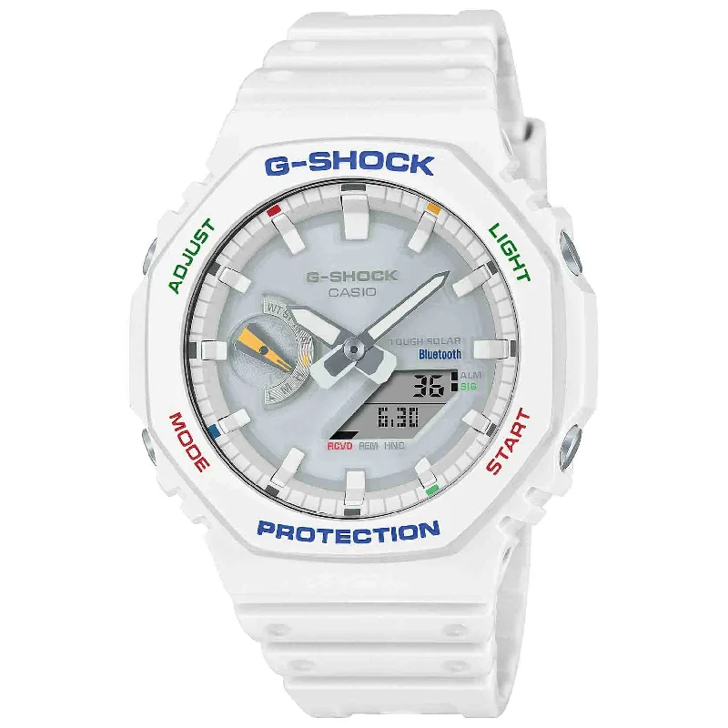men's skeletonized watch with automatic movement -G-Shock GAB2100 Ana-Digi White