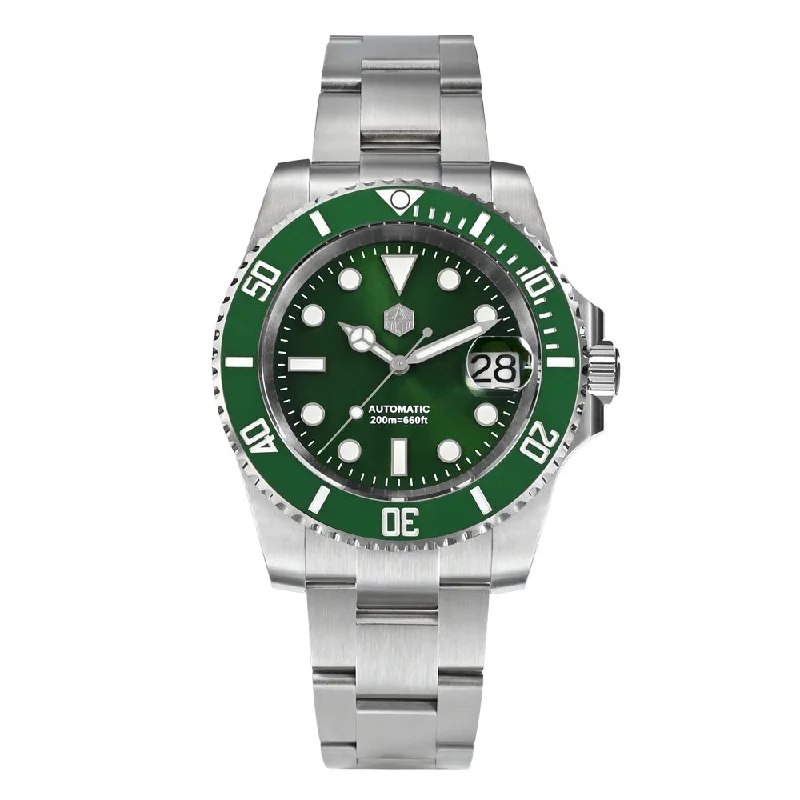 men's dive watches with BGW9 SuperLuminova hands -★US Pre-Owned★San Martin 40mm Sub Diver Watch SN017GB