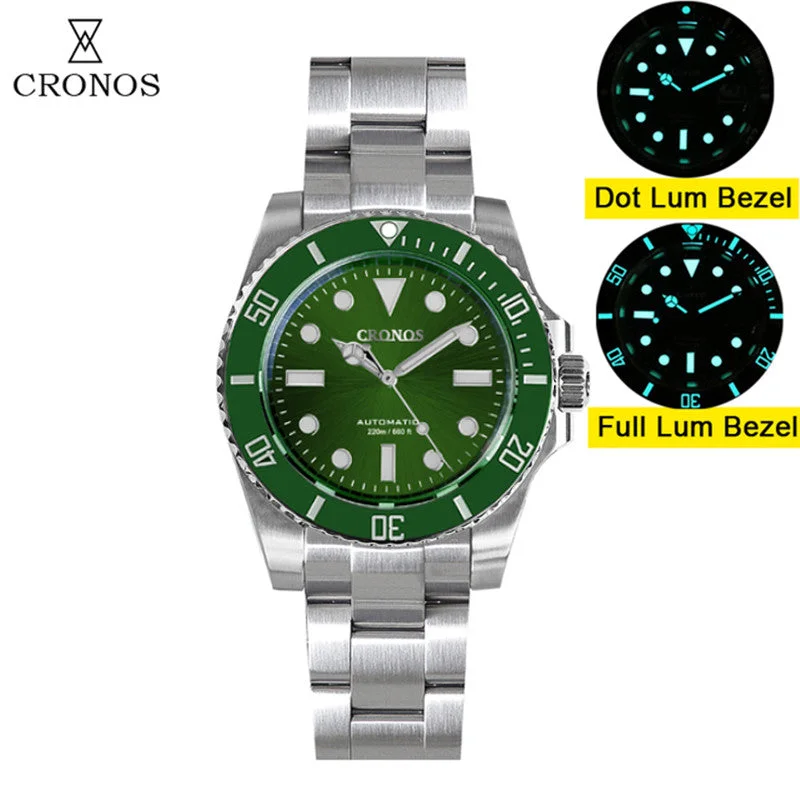 men's dive watches for beginners -Cronos No Date NH35 Sub Diver Watch L6015