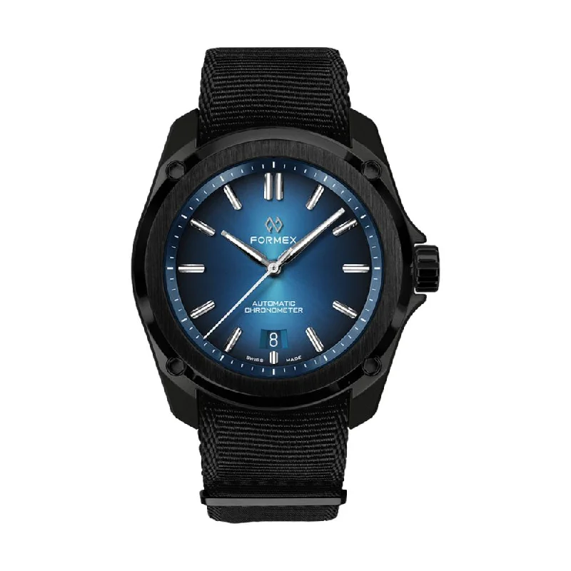 men's pilot watches with date magnifier style design -Essence Leggera Automatic Chronometer Electric Blue 41mm men's pilot watches with date magnifier style design -Essence Leggera Automatic Chronometer Electric Blue 41mm