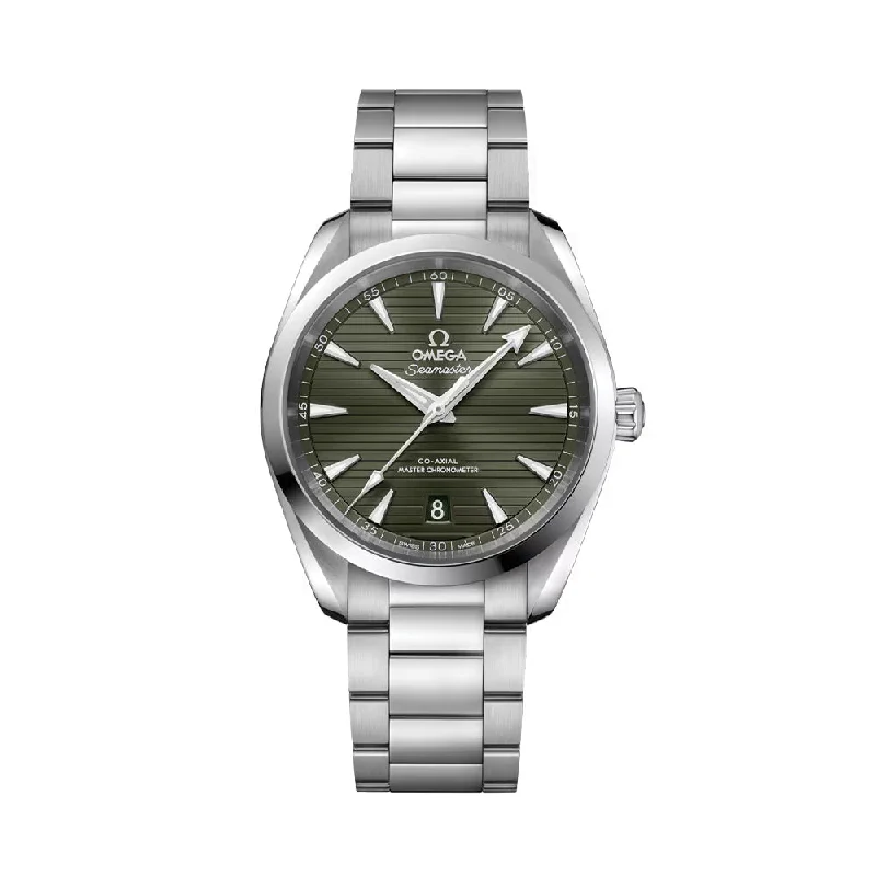 men's dive watches with compass -Seamaster Aqua Terra 150M Co-Axial Master Chronometer 38mm - Green on Bracelet men's dive watches with compass -Seamaster Aqua Terra 150M Co-Axial Master Chronometer 38mm - Green on Bracelet