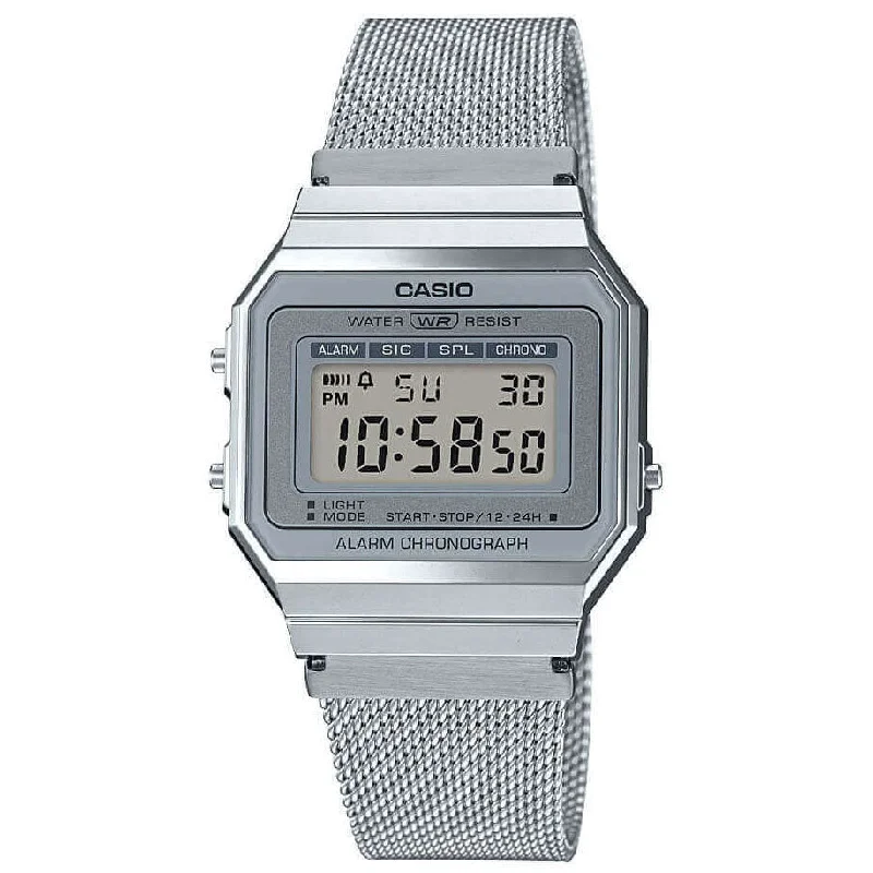 Unisex Designer Design Watches-Casio Vintage Unisex Silver Watch A700WEM-7AEF