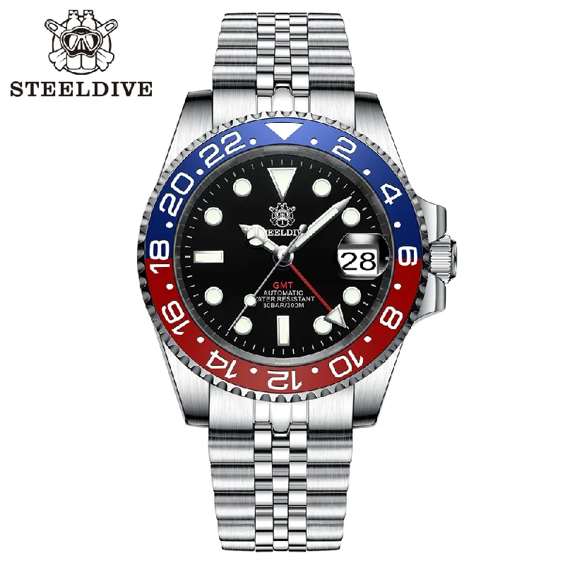 men's GMT watches for young travelers -Steeldive SD1993 NH34 GMT Automatic Watch V2