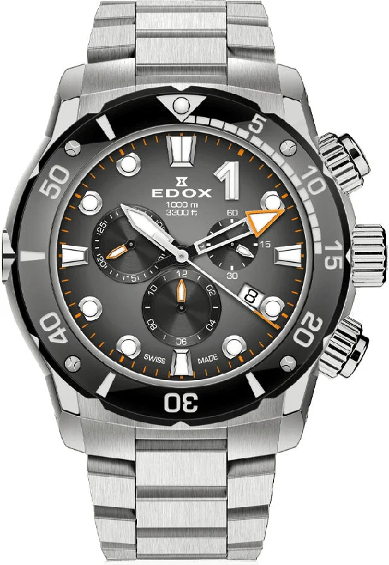 men's digital watches with date display function -Edox CO-1 Chrono Quartz Titanium