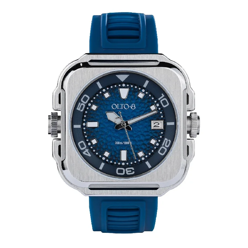 men's skeletonized watch with power reserve indicator -Olto-8 Coral Steward Diving Automatic Marine Blue men's skeletonized watch with power reserve indicator -Olto-8 Coral Steward Diving Automatic Marine Blue