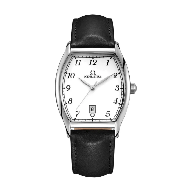 men's digital watches for swimming -SOLVIL ET TITUS BARISTA W06-02824-006 3 HANDS DATE QUARTZ MEN WATCH