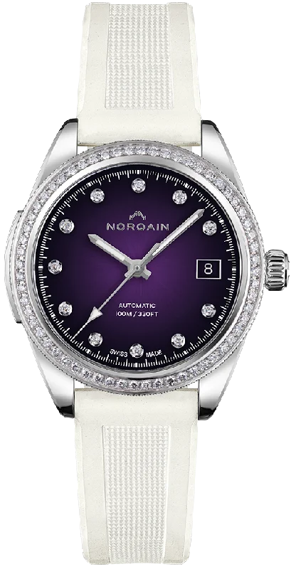 women's mechanical watches with date display function -Norqain Adventure Sport 37mm Purple Gradient Rubber