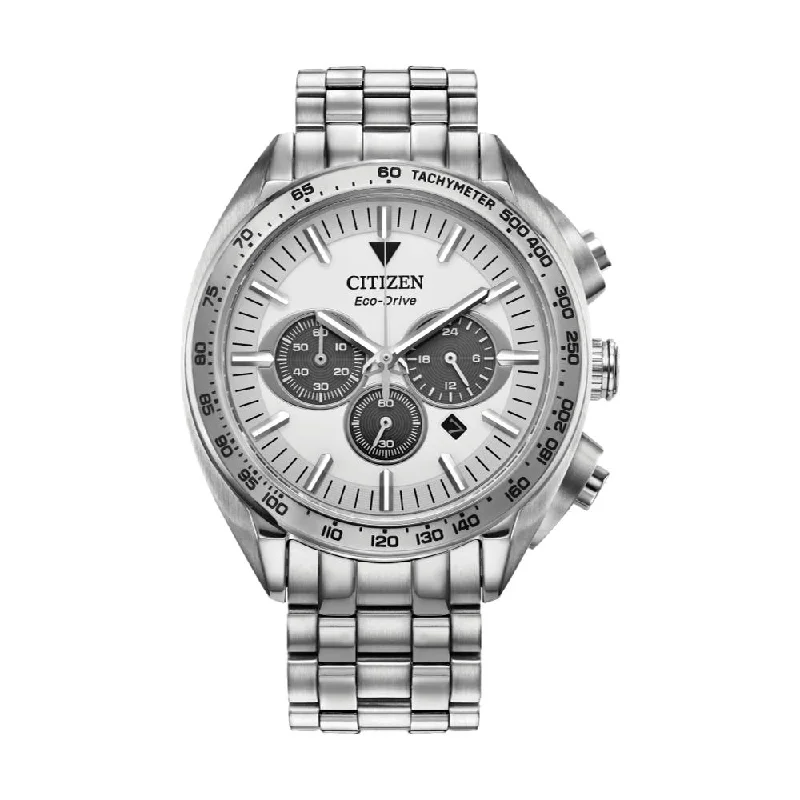 men's field watches with tourbillon design -Carson Chronograph Silver Dial