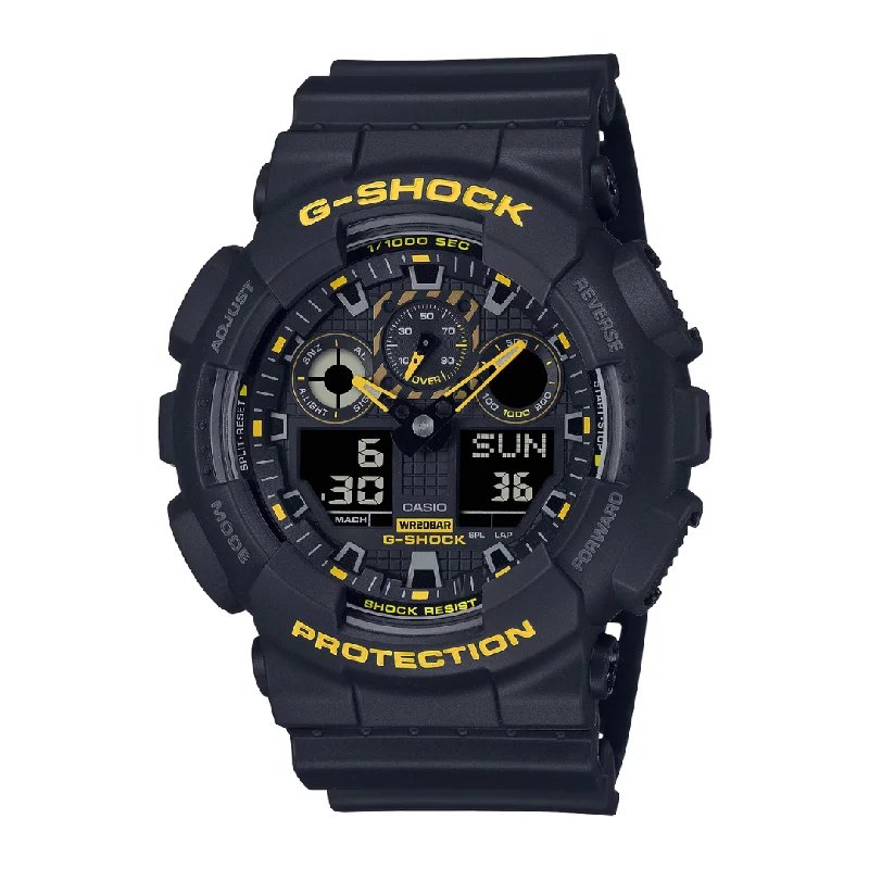 men's Cartier curved watches -CASIO G-SHOCK GA-100CY-1ADR CAUTION YELLOW BLACK MEN WATCH men's Cartier curved watches -CASIO G-SHOCK GA-100CY-1ADR CAUTION YELLOW BLACK MEN WATCH