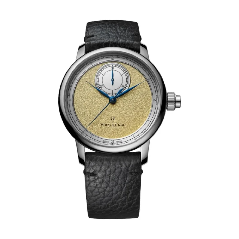 men's digital watches with day display function -Excellence Le Chronographe Monopoussoir Louis Erard x Massena LAB Gold