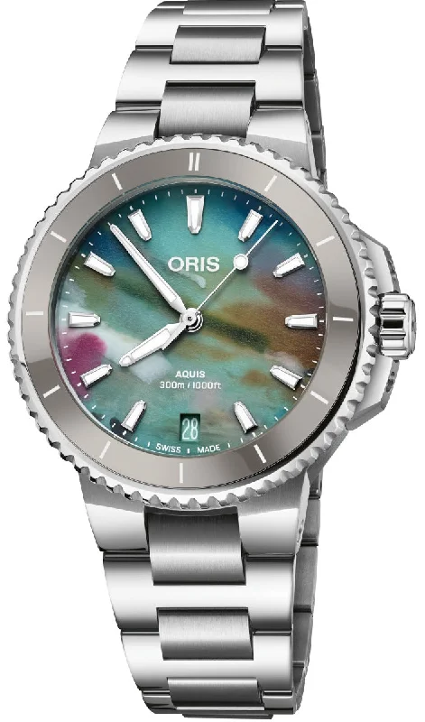 men's mechanical watches with scratch-resistant design -Oris Aquis Date 36.5mm
