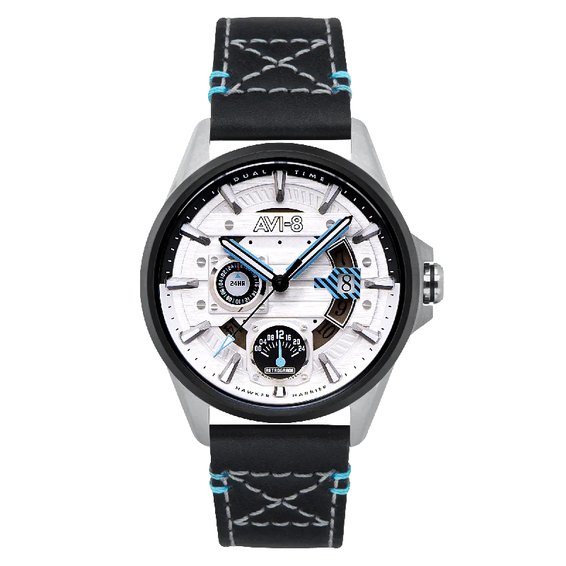 men's pilot watches with phosphorescent style design -AVI-8 Hawker Harrier Farley Multifunction Stratosphere