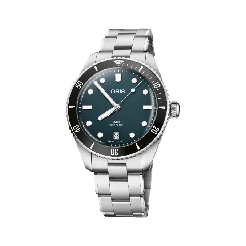 men's dive watches with personalized engraving -Divers Date 39mm - Blue
