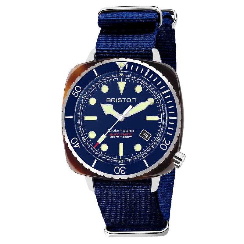 exclusive men's skeletonized watches with gold accents -Briston Clubmaster Diver Pro Blue exclusive men's skeletonized watches with gold accents -Briston Clubmaster Diver Pro Blue