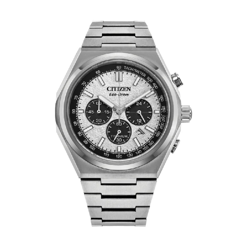 discounted-luxury dress-Forza Chrono Super Titanium Silver Dial