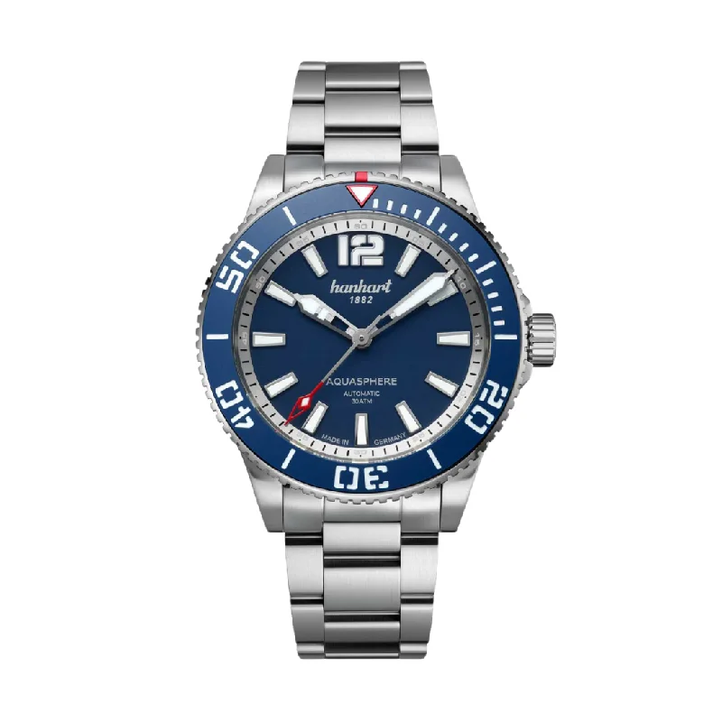 men's mechanical watches with world time design -HANHART AQUASPHERE 772.270-6428 FREEFALL BLUE MEN WATCH men's mechanical watches with world time design -HANHART AQUASPHERE 772.270-6428 FREEFALL BLUE MEN WATCH