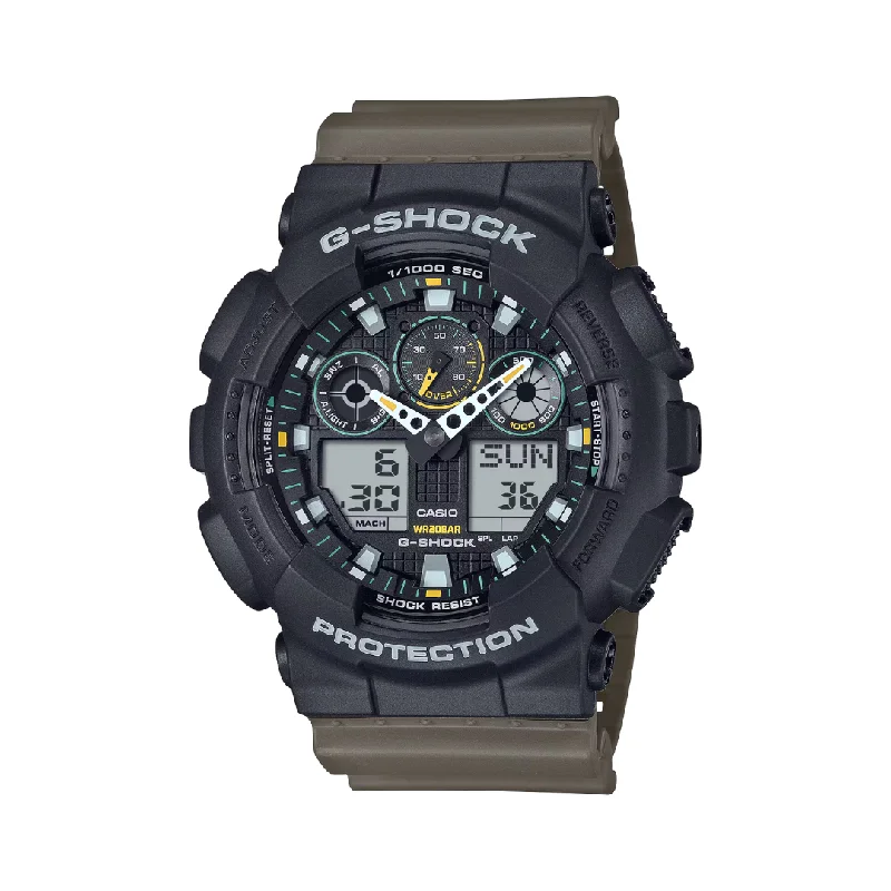 men's digital watches with manual display -CASIO G-SHOCK GA-100TU-1A3DR ANALOG-DIGITAL TWO-TONE COLOR WATCH men's digital watches with manual display -CASIO G-SHOCK GA-100TU-1A3DR ANALOG-DIGITAL TWO-TONE COLOR WATCH