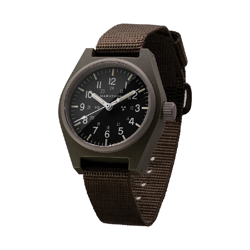men's chronograph watches with fabric straps -Type II Field Mechanical General Purpose Mechanical 34mm - Black on Nylon Strap