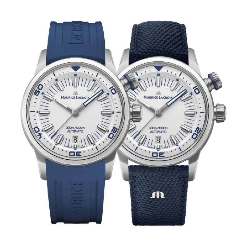 men's dive watches with stopwatch style -Pontos S Diver 42 mm - White
