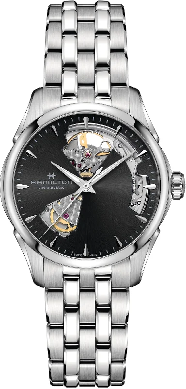women's Hamilton sleek design watches -Hamilton Jazzmaster Open Heart Lady