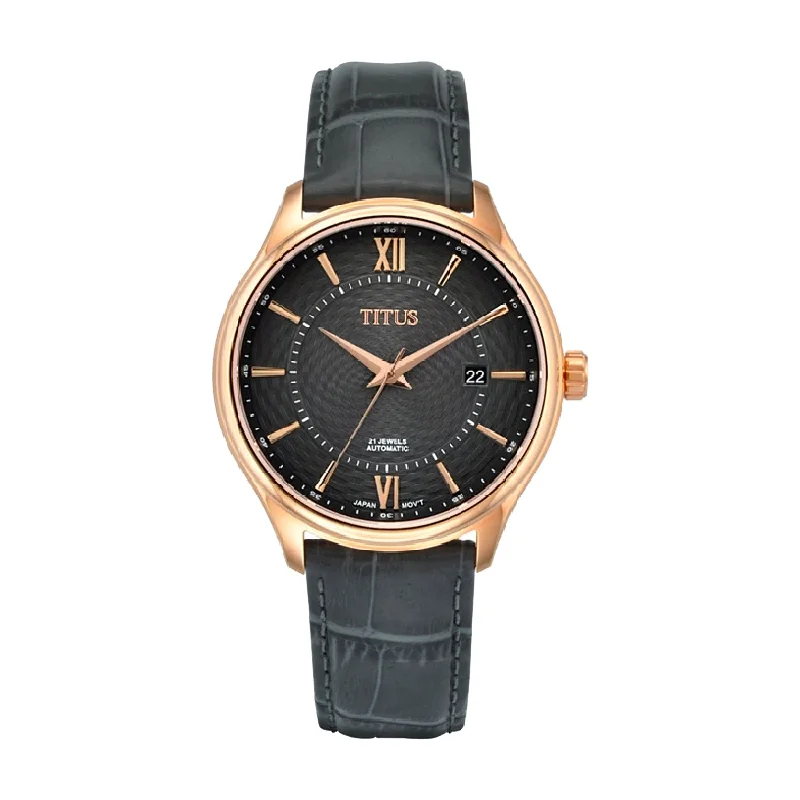 men's mechanical watches with automatic design -SOLVIL ET TITUS SILVERLIGHT W06-03229-008 3 HANDS DATE MECHANICAL MEN WATCH