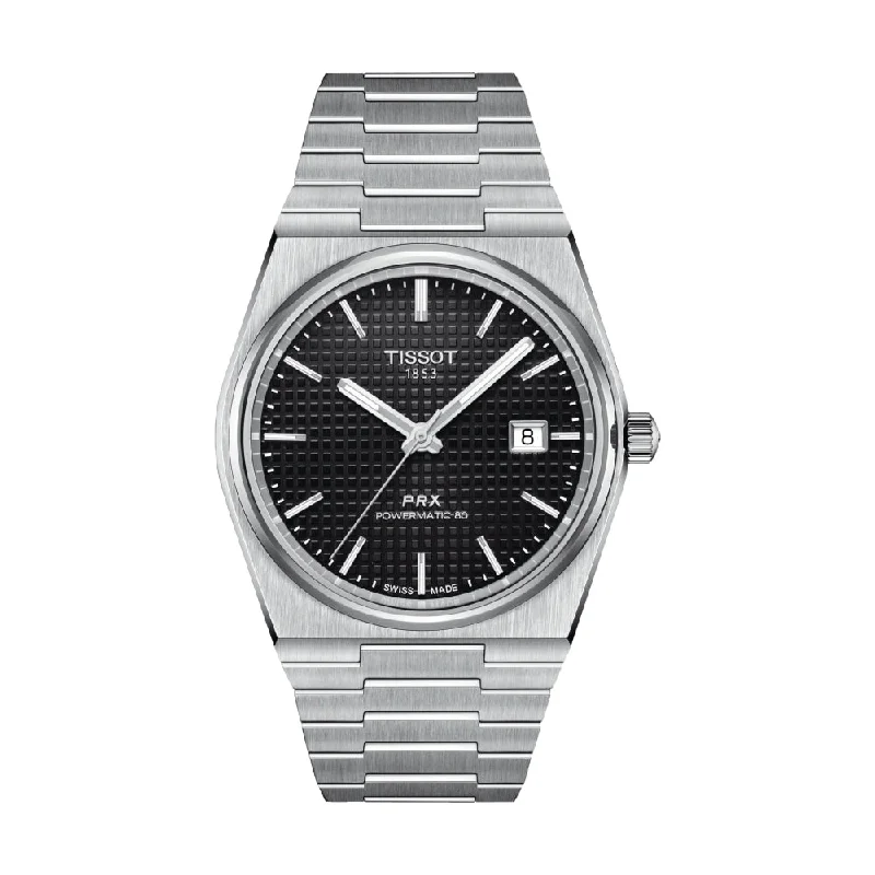 men's digital watches with Swiss SuperLuminova style design -PRX Automatic Powermatic 80 40mm - Black on Bracelet