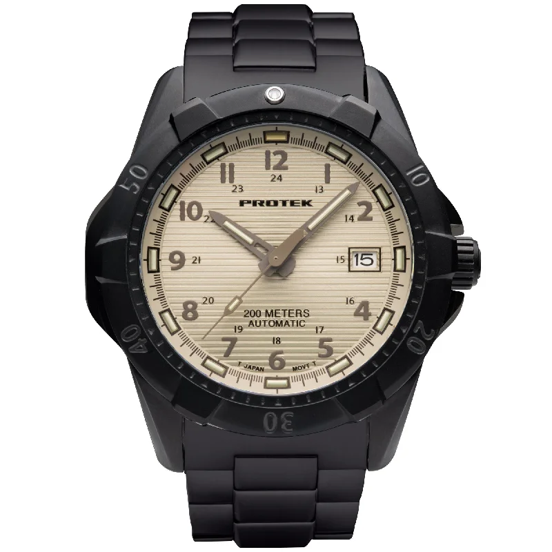best luxury skeletonized watches for men -ProTek Steel Dive PT2217BR Automatic SS Black Sand best luxury skeletonized watches for men -ProTek Steel Dive PT2217BR Automatic SS Black Sand