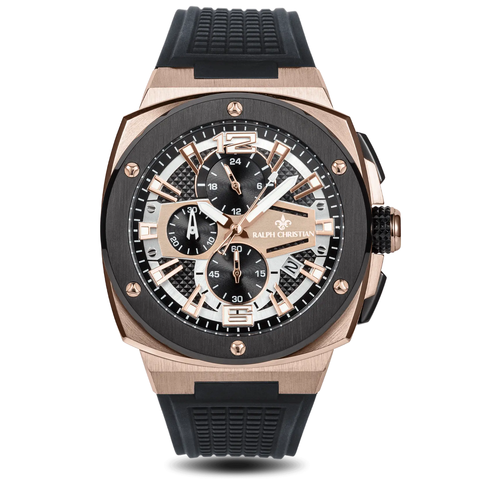 men's mechanical watches with self-winding display -The Entourage Chrono - Rose Gold & Black men's mechanical watches with self-winding display -The Entourage Chrono - Rose Gold & Black