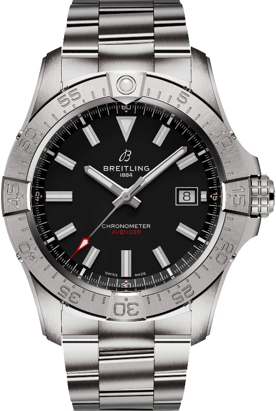 men's mechanical watches with moon phase -Breitling Avenger Automatic 42 Black Bracelet