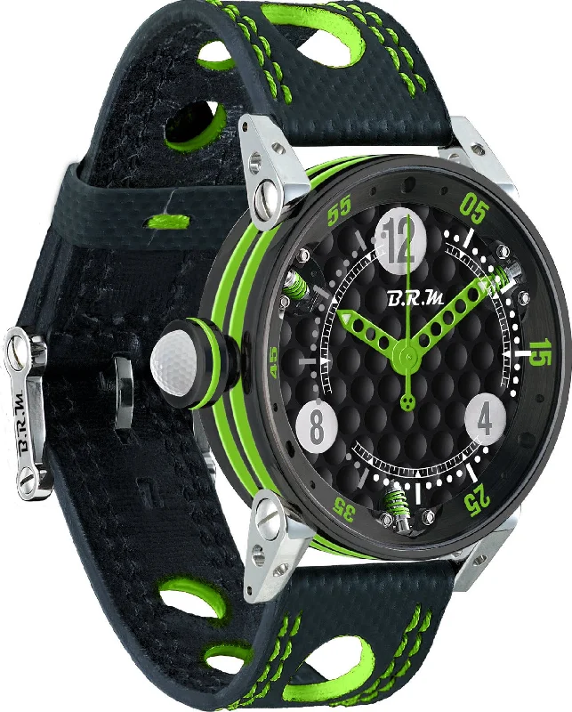 women's mechanical watches with glow-in-the-dark display -B.R.M. Golf Master Ladies Lime Green Hands