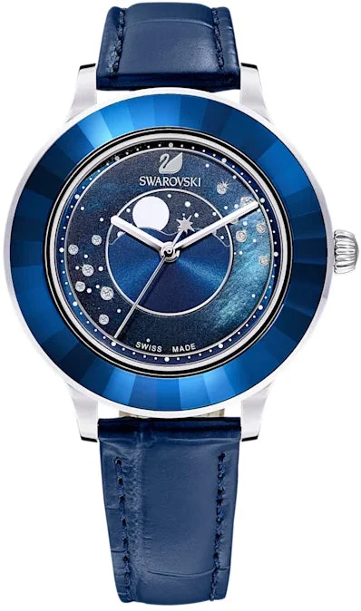 women's mechanical watches with moon phase display -Swarovski Octea Lux Moon