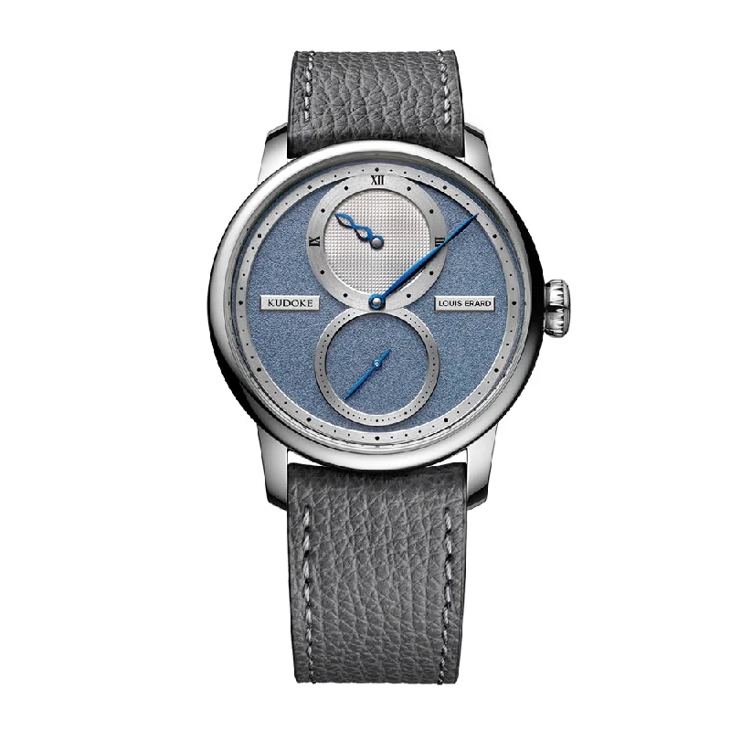 men's field watches with luminescent style design -Louis Erard x KUDOKE Le Régulateur 42mm - Light Blue men's field watches with luminescent style design -Louis Erard x KUDOKE Le Régulateur 42mm - Light Blue