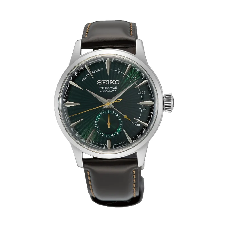 men's Seiko with moon phase display function -SEIKO PRESAGE SSA459J1 ‘MIDNIGHT MOCKINGBIRD’ PRESAGE COCKTAIL TIME POWER INDICATOR AUTOMATIC MEN WATCH