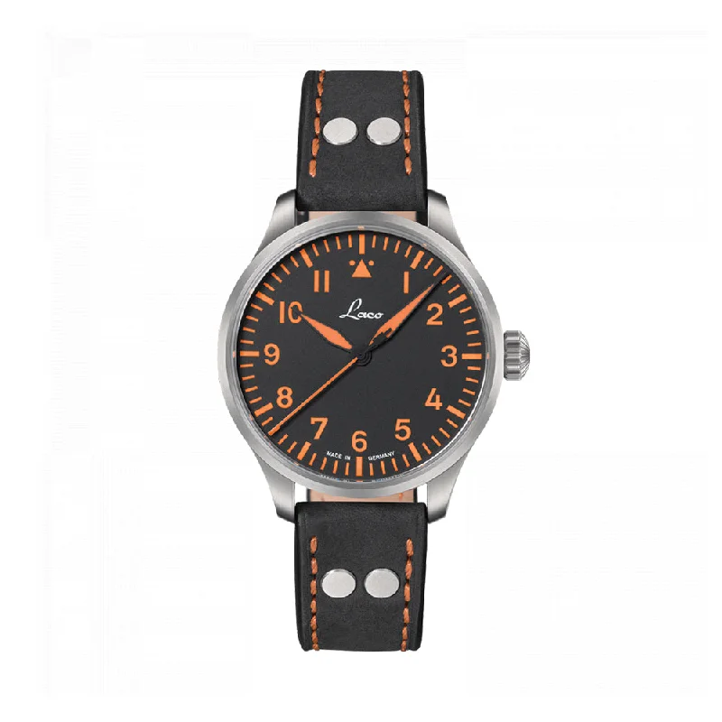 leather-belt-matching-Pilot Basic Neapel Automatic 39mm - Black/Orange on Leather Strap