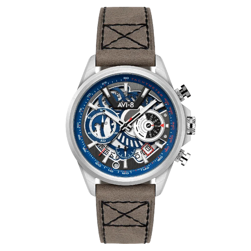 men's pilot watches with sophisticated style design -AVI-8 Hawker Harrier Matador Chronograph Slate Blue