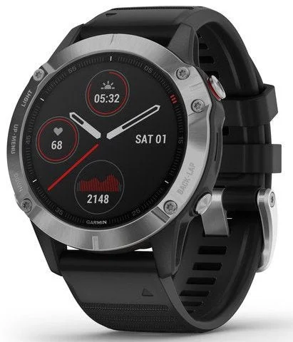 Mens Smart Watches Customizable Watch Faces-Garmin Watch Fenix 6 Silver With Black Band Mens Smart Watches Customizable Watch Faces-Garmin Watch Fenix 6 Silver With Black Band
