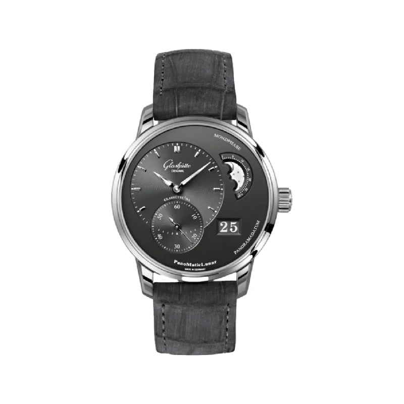 men's dive watches with cyclops style -PanoMaticLunar Grey 40mm - Stainless Steel on Strap men's dive watches with cyclops style -PanoMaticLunar Grey 40mm - Stainless Steel on Strap