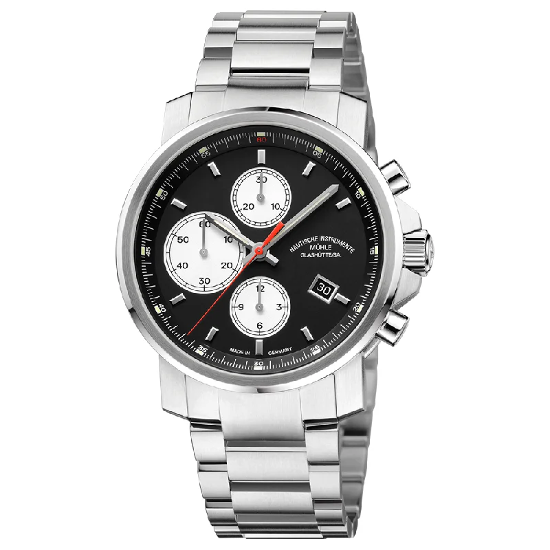 men's digital watches for outdoor activities -29er Chronograph Black Dial Stainless Steel Bracelet