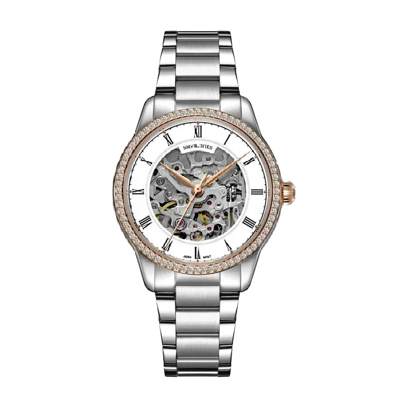 women's mechanical watches with scratch-resistant design -SOLVIL ET TITUS ENLIGHT W06-03235-001 3 HANDS AUTOMATIC WOMEN WATCH women's mechanical watches with scratch-resistant design -SOLVIL ET TITUS ENLIGHT W06-03235-001 3 HANDS AUTOMATIC WOMEN WATCH