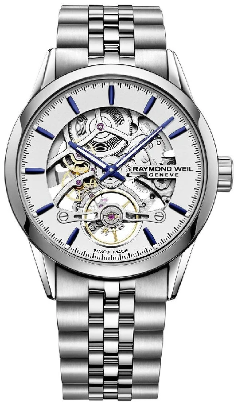 men's mechanical watches with anniversary edition display function -Raymond Weil Freelancer Skeleton