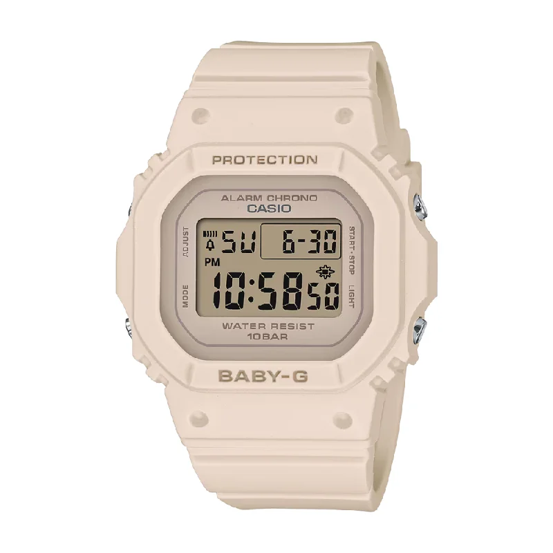 women's Casio vintage style watches -CASIO BABY-G BGD-565-4DR STANDARD DIGITAL BEIGE WATCH