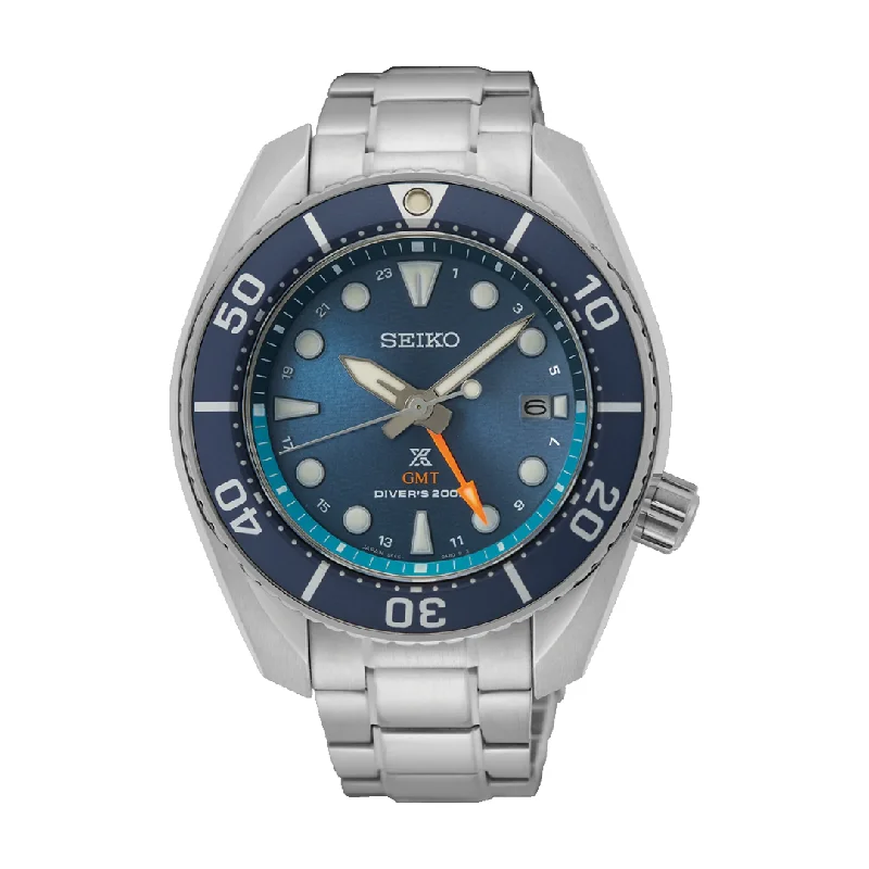 men's dive watches with leap year indicator -SEIKO PROSPEX SFK001J1 AQUA SUMO SOLAR GMT DIVER MEN WATCH