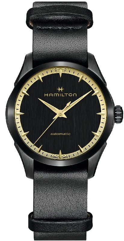 women's Hamilton special edition watches -Hamilton Watch Jazzmaster Auto Black & Gold D