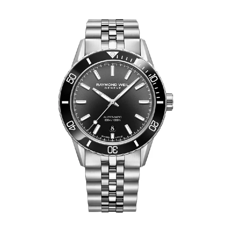 men's dive watches with kinetic style -Freelancer Diver Black Gradient Dial 42.5 on Bracelet