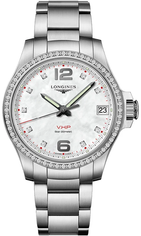 women's Longines with backlight display function -Longines Watch Conquest V.H.P Ladies women's Longines with backlight display function -Longines Watch Conquest V.H.P Ladies