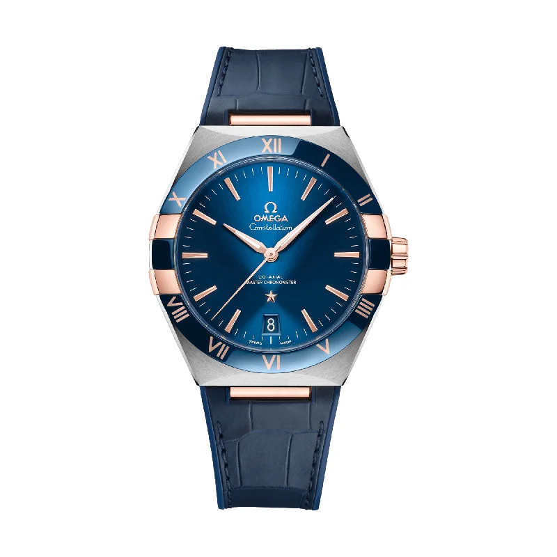 with-cufflinks sets-Constellation Co-Axial Master Chronometer 41mm - Blue on Leather Strap with-cufflinks sets-Constellation Co-Axial Master Chronometer 41mm - Blue on Leather Strap
