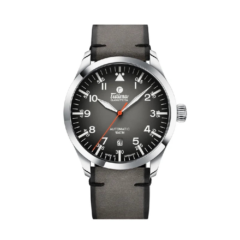 men's mechanical watches with SuperLuminova display -TUTIMA GLASHÜTTE GRAND FLIEGER AUTOMATIC 6105-31 MEN WATCH