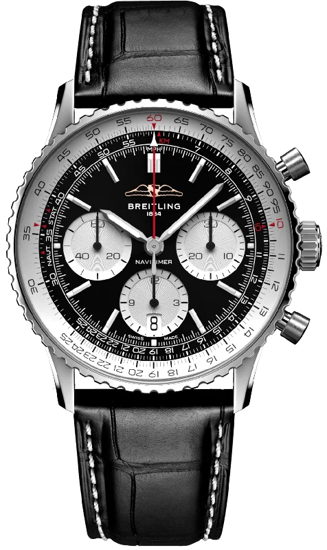 men's mechanical watches with curved design -Breitling Navitimer B01 41 Black Croc Folding Clasp men's mechanical watches with curved design -Breitling Navitimer B01 41 Black Croc Folding Clasp
