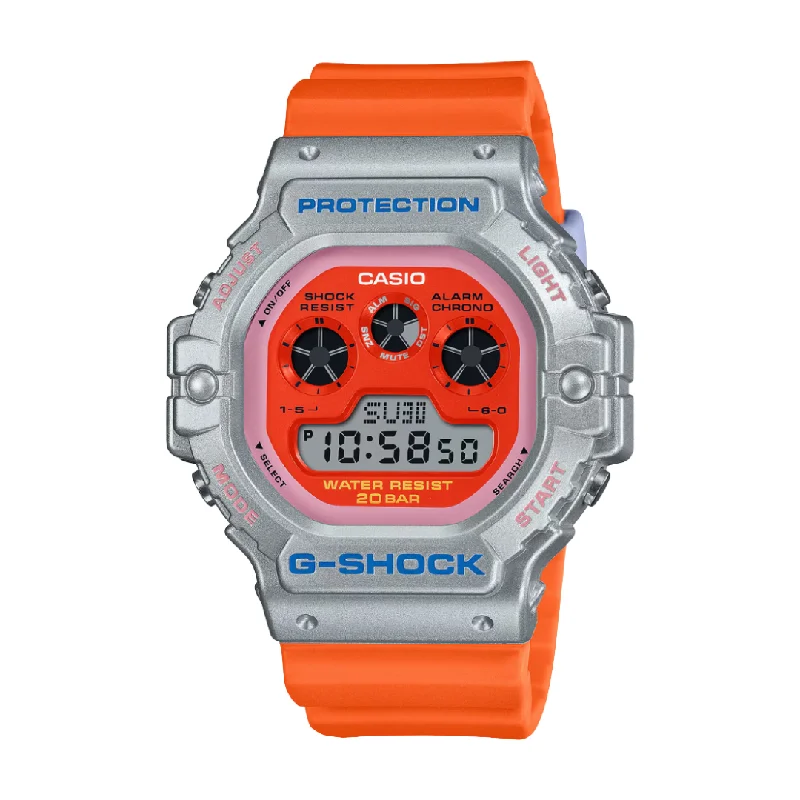 men's Cartier convex watches -CASIO G-SHOCK DW-5900EU-8A4DR ORANGE MEN WATCH