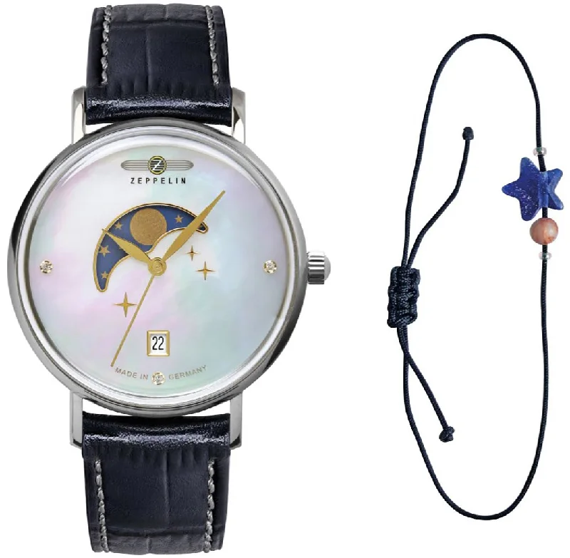 women's mechanical watches with glow-in-the-dark design -Zeppelin Luna Ladies